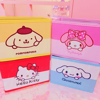 

Cartoon Hello Kitty My Melody Cinnamoroll Pudding Dog Cute Cosmetic Cases Woman Makeup Bags Toy Folding Storage Box Bag
