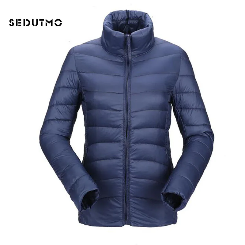 

SEDUTMO 2018 Winter Plus Size 3XL Duck Down Jackets Womens Ultra Light Short Warm Coat Black Thin Spring Puffer Jacket ED338