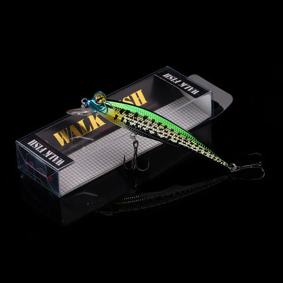 

WALK FISH 1PCS 10cm/10.4g Fishing Lure Slow Sinking Minnow Diamond Bait Alice Mirror Plating Coating VIB Ocean Boat Fishing Lake