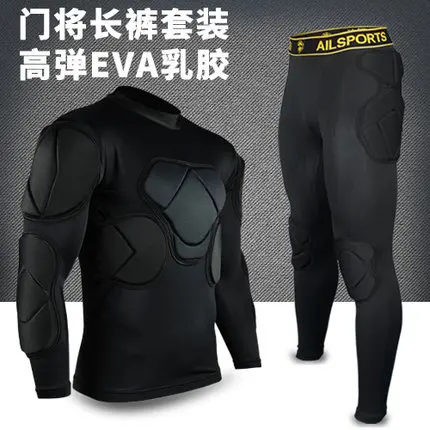 

Football sets rugby soccer gear goalie jerseys pants shorts knee pads elbow helmet kneepad thicken protector sports safety
