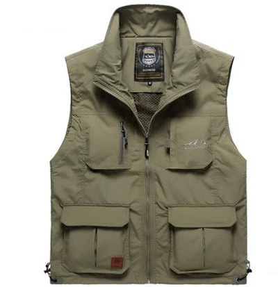 

2019 Spring Summer vests man casual brand reporter shoot jacket coat Pocket Cargo Military Jacke
