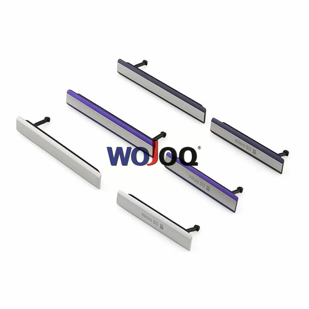WOJOQ New USB Charging Port Dust Plug Cover For Sony Z2 L50W D6503 D6502 D6543 Micro SD Port + SIM Card Port Slot Cover