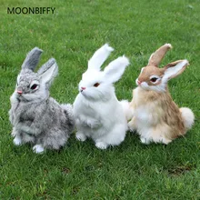 Novo 3 tipos bonito animal da páscoa coelho simulação peludo agachamento coelho natal dia presente de aniversário casa decoração de casamento brinquedos
