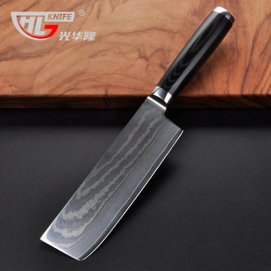 Japanese style cleaver nakiri damascus kitchen knives 7 inch chopper 63