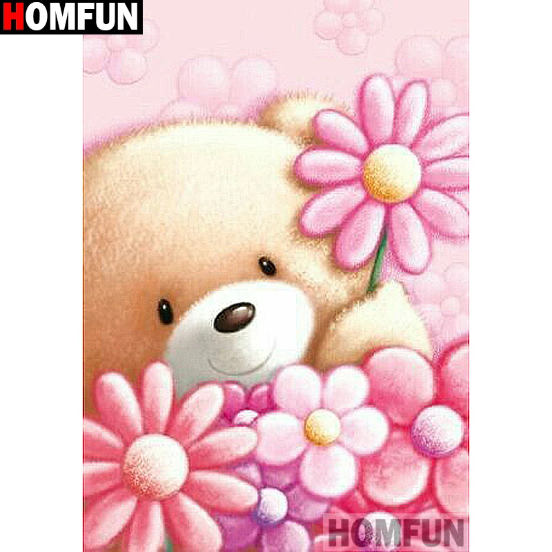 

HOMFUN Full Square/Round Drill 5D DIY Diamond Painting "Cartoon bear" Embroidery Cross Stitch 5D Home Decor Gift A14423