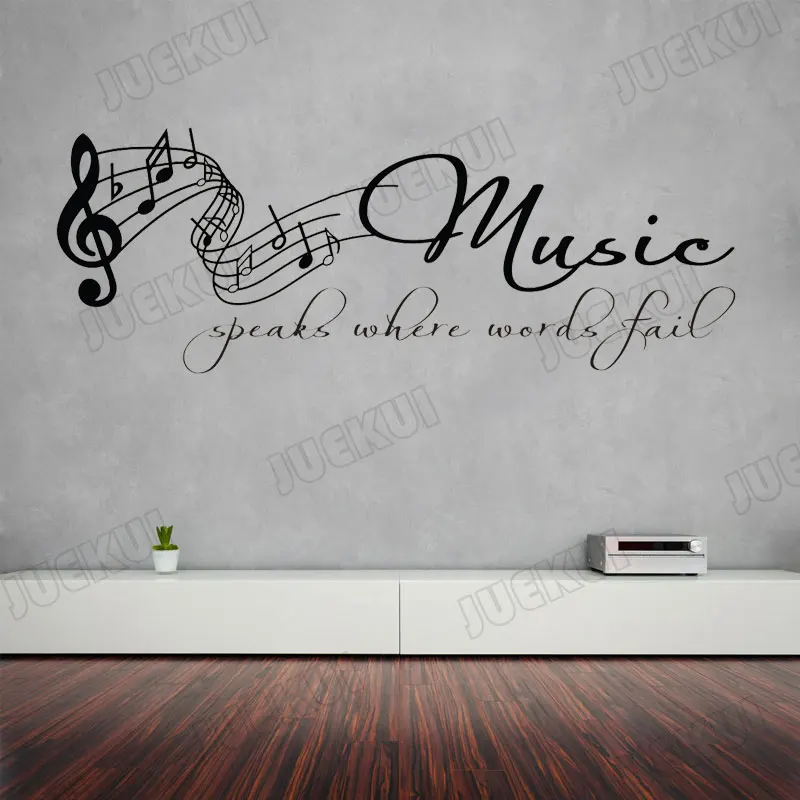 Tabs Note Lettering Quotes Removable Wall Sticker for Music Living Room Art Decoration Vinyl Decals Poster Stickers SA32