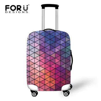 

FORUDESIGNS Geometric Travel Bag Cover Patchwork Suitcase Protective Cover Triangle Shape Luggage Case Protector Portable Travel