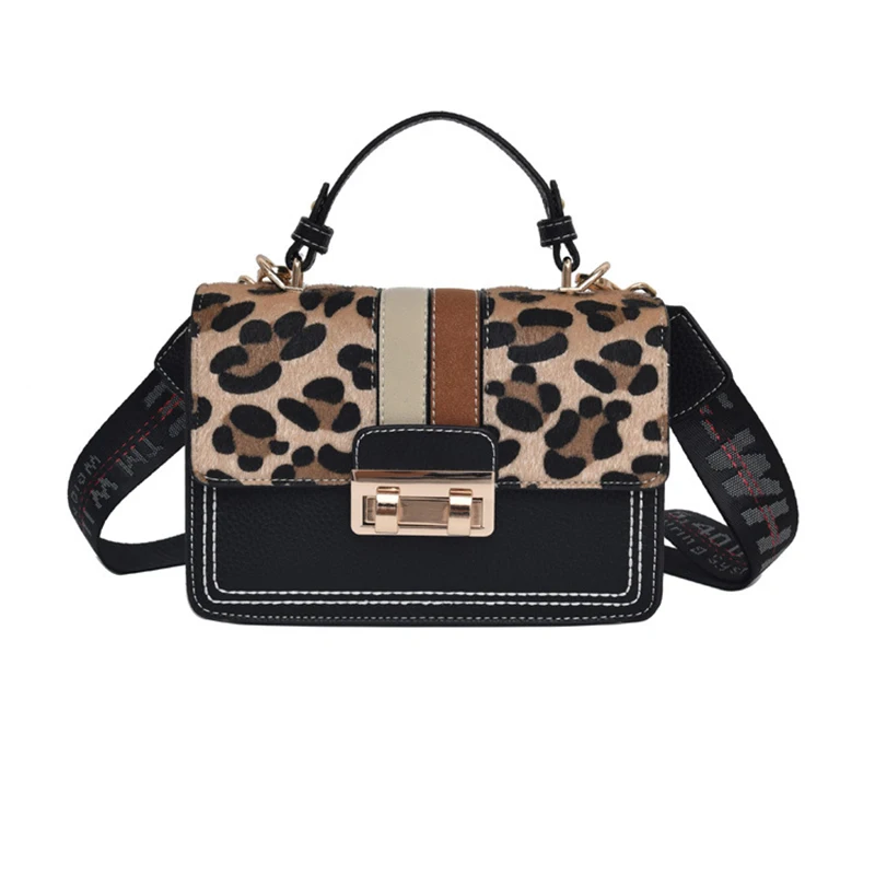 

Fashion Leopard Print Small Square Bags For Women Flap Shoulder Bag Luxury Handbag New 2019 Leather Mini Messenger Crossbody Bag