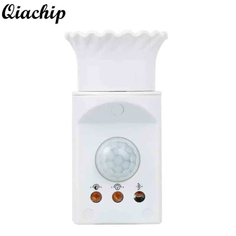 QIACHIP US Plug E27 font b Led b font Light Base Lamp Holder Automatic Body Motion