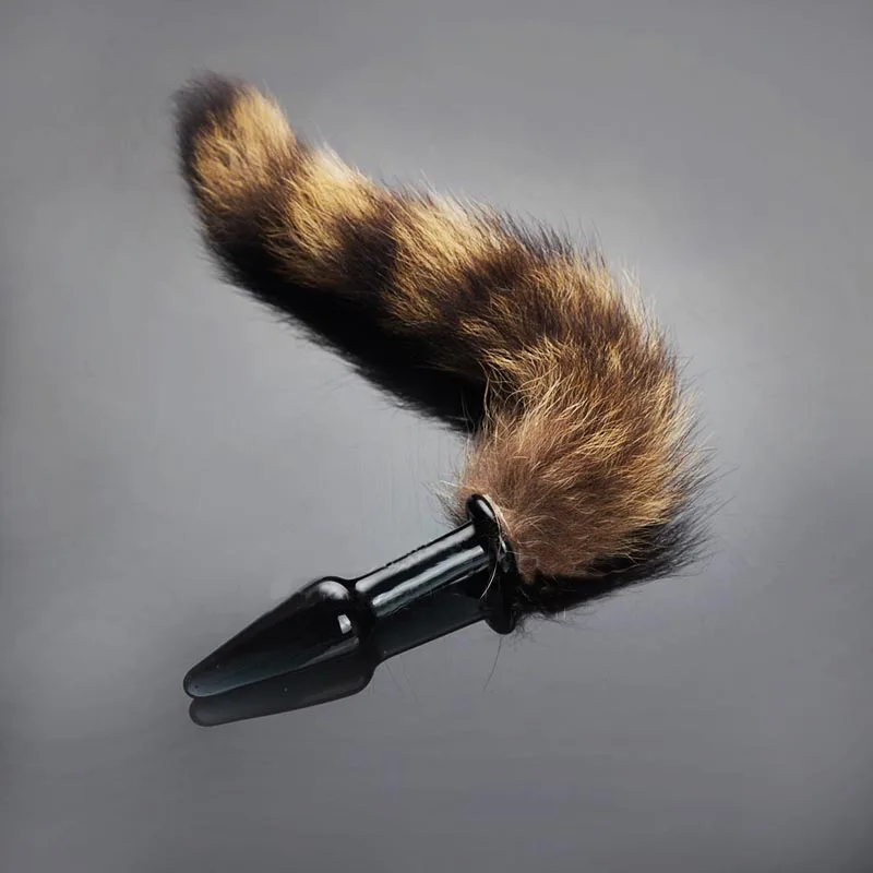 H00USGlass Butt Plug with Faux Fur Tail (13)