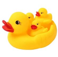 4pcs 2018 New Arrival Baby Products Baby Sounding Rubber Duck Toy Lovely Yellow Ducks Bathroom Accesory