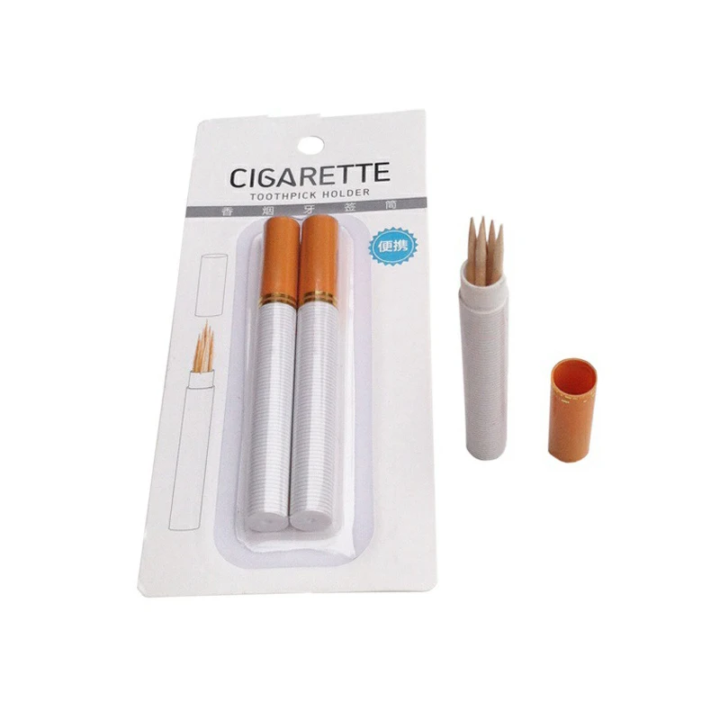 

2Pcs Cigarette Shaped Toothpick Holder Container Household Table Toothpick Storage Box Toothpick Dispenser Creative Storage Box