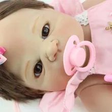 58 см Виктория полный силикона Reborn Baby Doll 23 дюймов винил возрождается для маленьких девочек куклы ручной работы волос Для ванной Куклы для girlsgifts bonecas