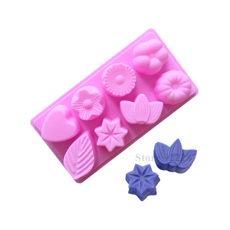 Atekuker Love Heart Leaf Flower Shapes Silicone Pastry Molds Baking Tools For Cakes Cookie Bakeware Soap Making | Дом и сад