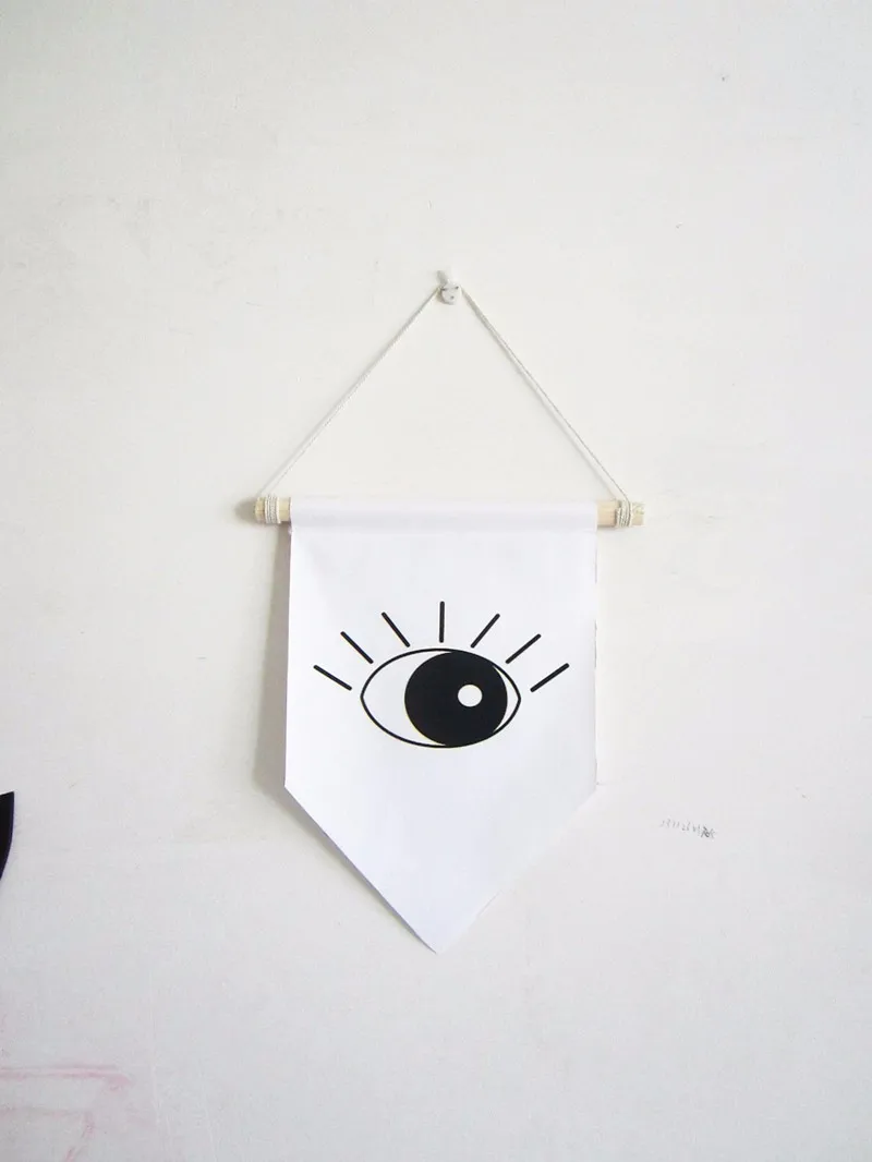 Image open evil eye canvas banner,amulet all seeing eye of God Occult Freemasons Illuminati Symbol flag,mini wall hanging pennant