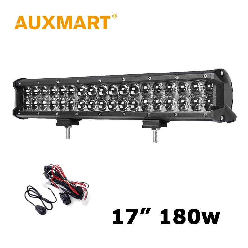 

Auxmart 4D LED Light Bar 17" 180W Led Car Light Bar Combo Beam Fit Offroad Truck ATV SUV 4WD Tractor RZR 4X4 12V 24V