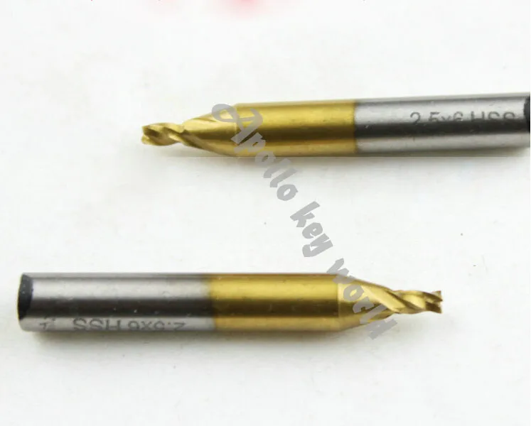 2.5mm Drill Titanized End Mill Milling Key Cutter For Vertical Key Machine,Titanium Milling