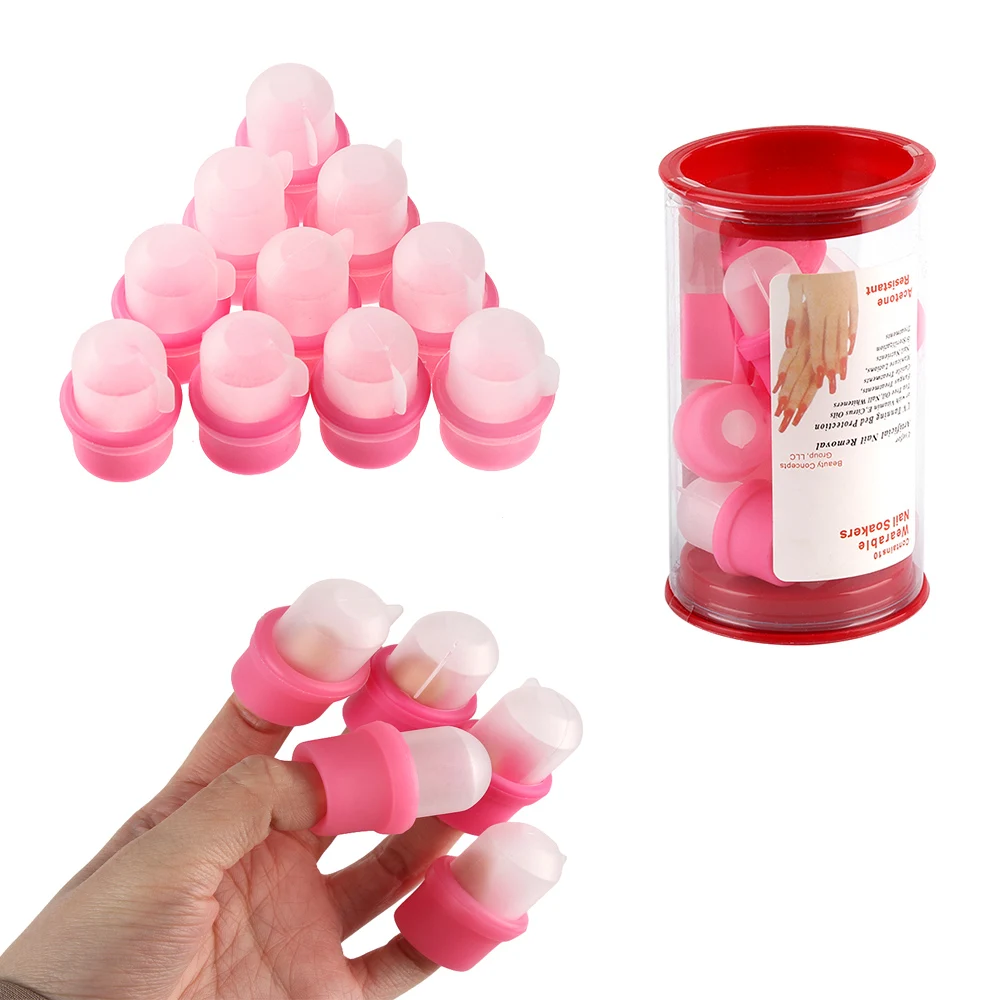 

10pcs/set Reuseable Nail Clips Gel Polish Remover Nail Art HealthySoakers UV Degreaser Remover Tool Silicone Clips Soak Off Caps