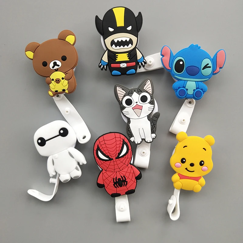 Kawaii Super Hero Retractable Badge Reel Cartoon Nurse High Quality Badge Reel Holder Pull ID Card Badge Holder Reel Wholesale