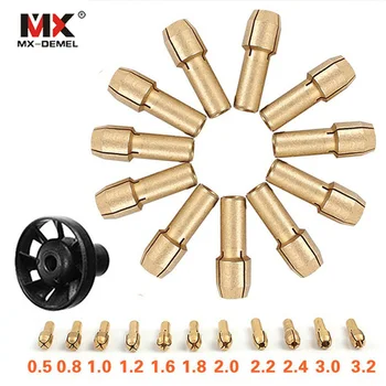 

12Pcs/set Brass Collet Chuck M8*0.75 Rotary Tools Dremel Accessories Sets 0.5/0.8/1.0/1.2/1.6/1.8/2.0/2.2/2.4/3.0/3.2mm