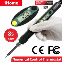 60 Вт NC концентрированная паяльная станция цифровой ЖК регулируемый термостат Тепловая промышленность Searing Утюги PCB провода сварки антистатические
