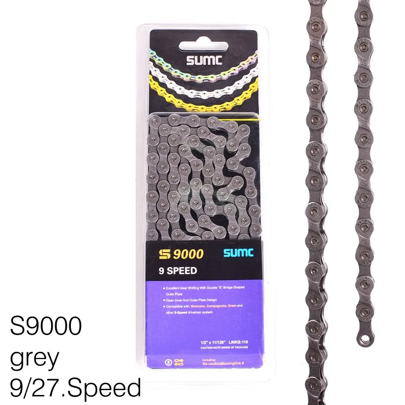 SUMC Bicycle chain Gold Rainbow Bike Chain X8 X9 X10 X11 X12 Super Light For 8 9 10 11 12Speed MTB/Road Bicycle 116L Hollow