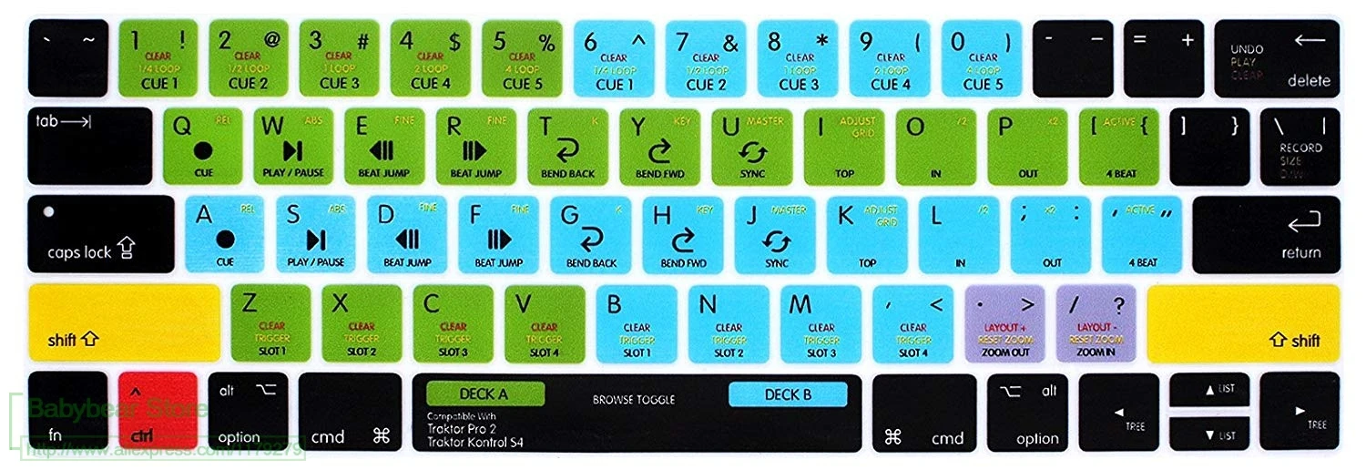 Traktor Kontrol S4 горячий ключ ярлык силиконовая клавиатура крышка клавиатуры кожи для Macbook Pro 1" 15" / с сенсорной панелью