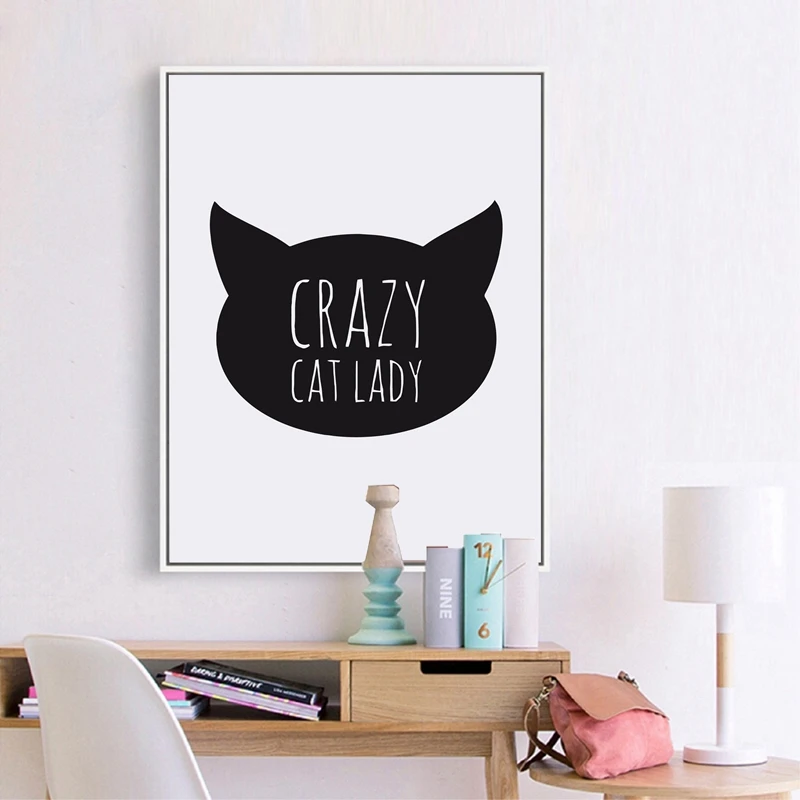 Aliexpress.com : Buy Crazy Cat Lady Quote Canvas Art Print ...