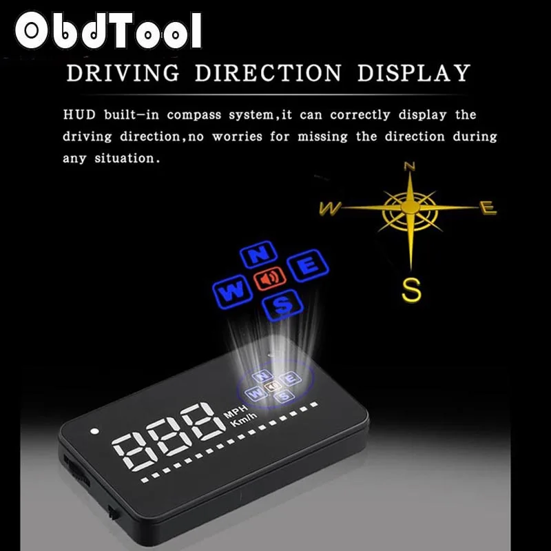 

ObdII 3.5 Screen Auto Vehicle GPS HUD Car Head Up Display Speedometers Overspeed Warning Dashboard Windshiled Projector