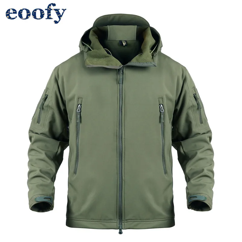 

Soft Shell Military Windbreaker Jacket Men Waterproof Tactical Jacket Coat Male Hoody Windproof Fleece Casual Jacket