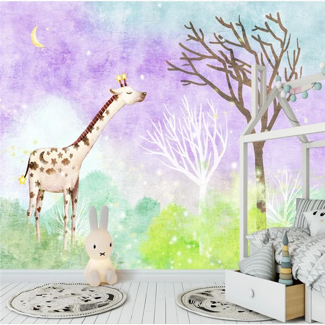 Children S Room Decor Kids Wallpaper Giraffe Forest Wall Paper Children S Room Decor Kids Wallpaper Giraffe Forest Wall Paper Cartoon Modern Thicken