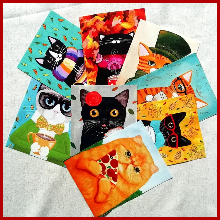  8pcs/lot Fabric For Purse Wallet Pillow Glasses Cloth D30 / Cute Cat Diy Suede 15*20cmOther Plain Printed Piece | Дом и сад