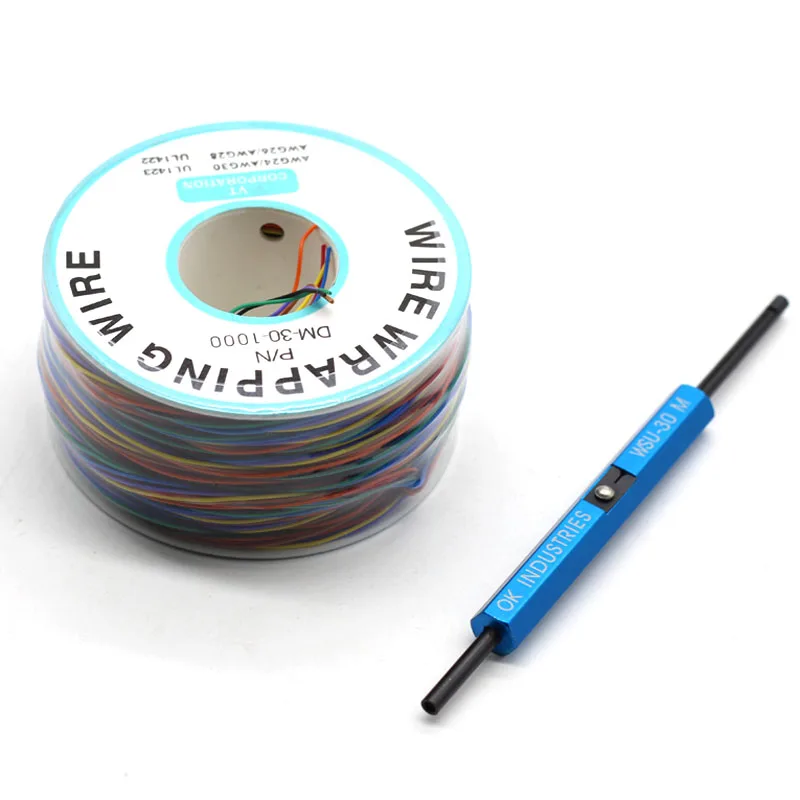 8 цветов обёрточная бумага провод AWG30 кабель OK линия PCB Летающий Перемычка провод электрический провод+ WSU провода обёрточная бумага полоса Un обёрточная бумага инструмент