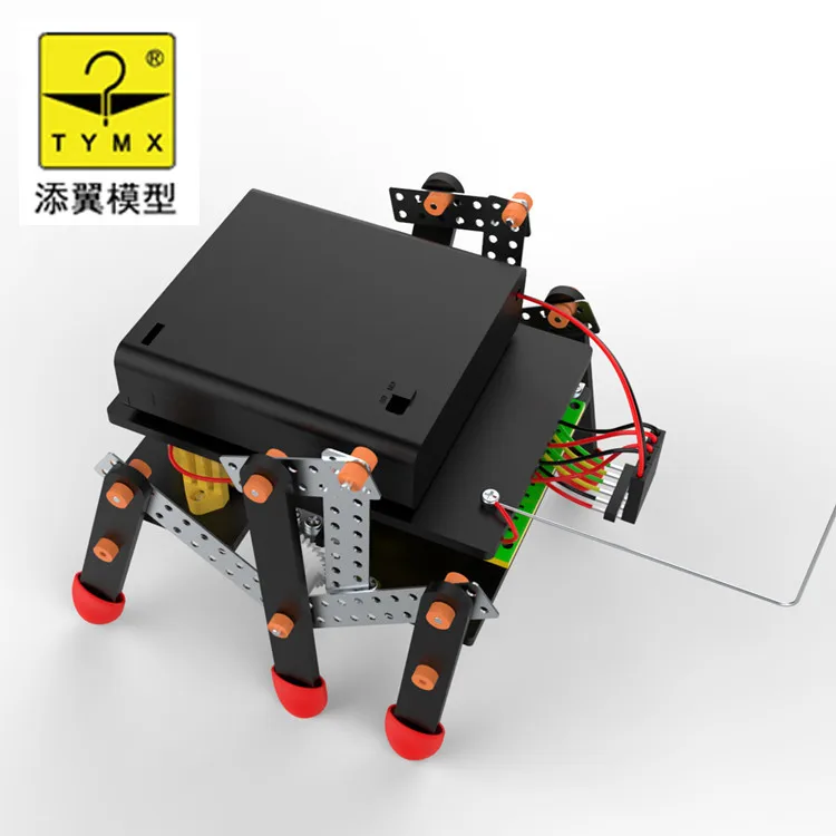 

DIY RC Double Drive Four-Channel Hexapod Robot Popular Plastic Puzzle Toy Technology Manual for Children Kids