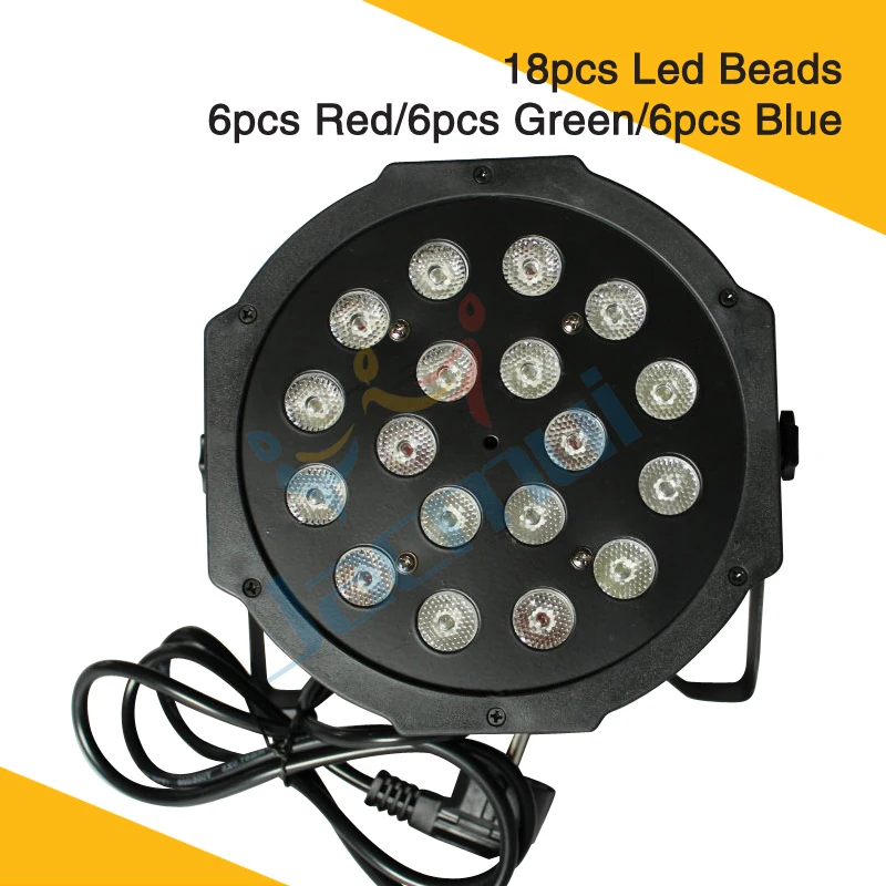 Пластиковый корпус 18 высоких ярких светодиодных бусин RGB цветов Led плоский Par Dj