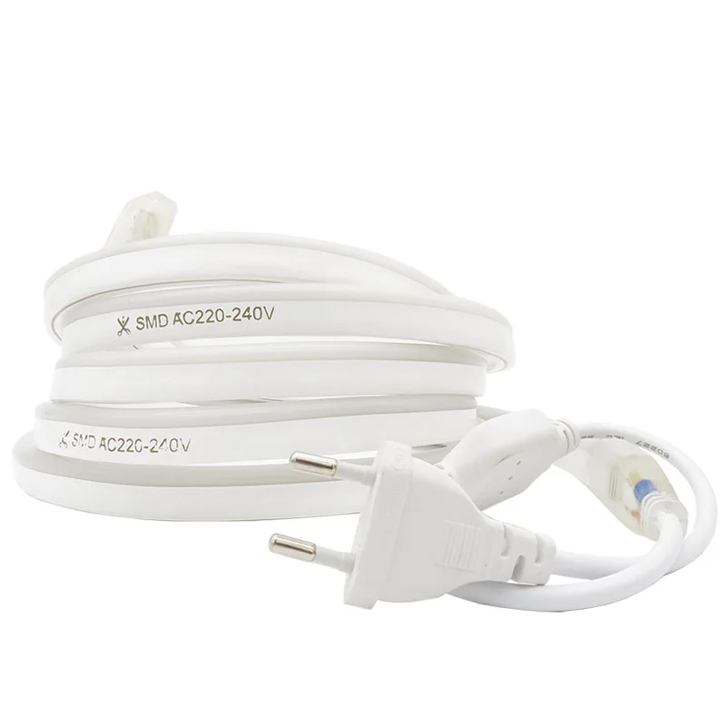 Homixs светодиодный гибкие полосы света AC 220 В 240 smd2835 neon flex трубки 120 светодиодный/M IP68