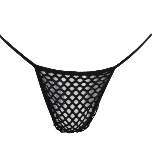 

Mens seamless pouch string thong Low Rise big poly net