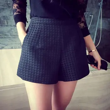 

Liva Girl High Waist A-Line Shorts Korean Casual Female Pocket Zipper Straight Crochet Shorts