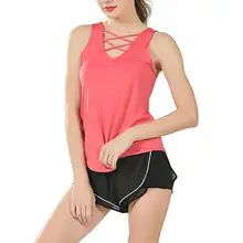 Crose галстук сексуальный v-образный вырез без рукавов женский жилет для бега дышащий свободный закрывающий кожу женский йога фитнес-спорт жилеты быстросохнущие жилеты