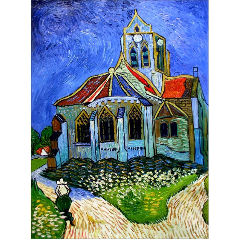 

5D Diy Diamond Painting Full Round Cross Stitch Diamond Embroidery Vincent Van Gogh Church Mosaic Pattern Home Decor Gift