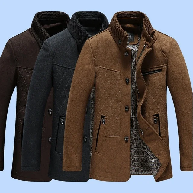 2014 Winter Casual Breasted Men's Overcoat Mens Pea Coat