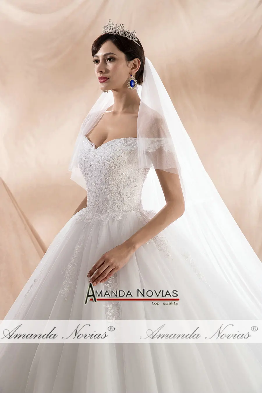 Amanda Novias Настоящее белое свадебное платье vestido de noche не с вуалью