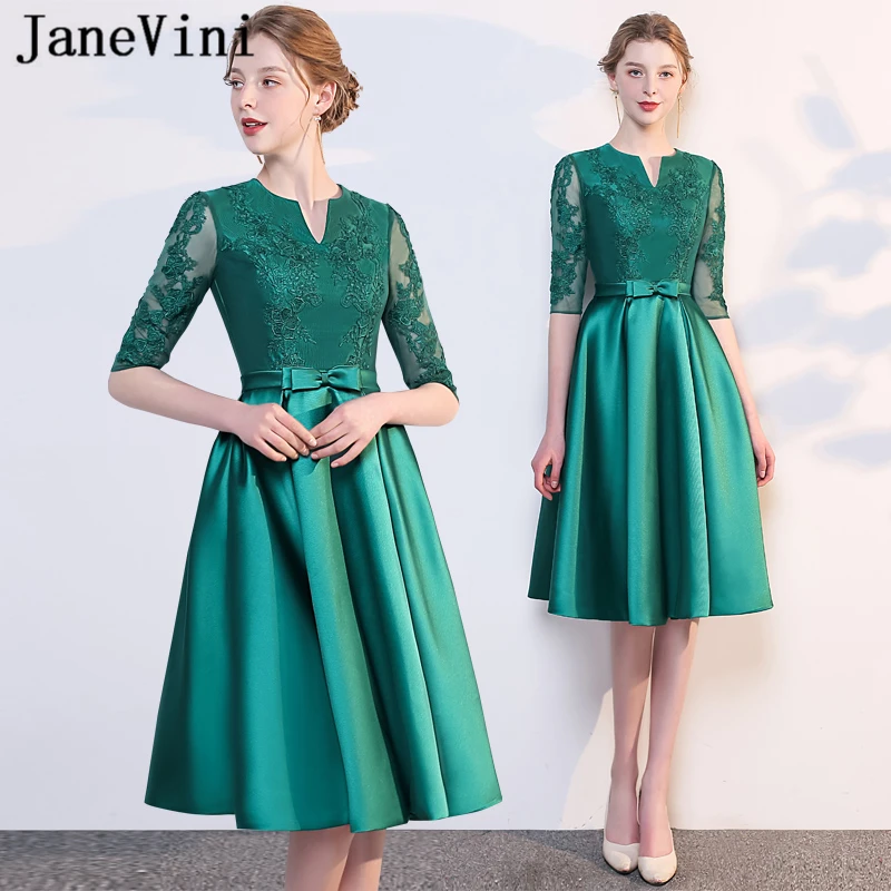 emerald green satin bridesmaid dresses