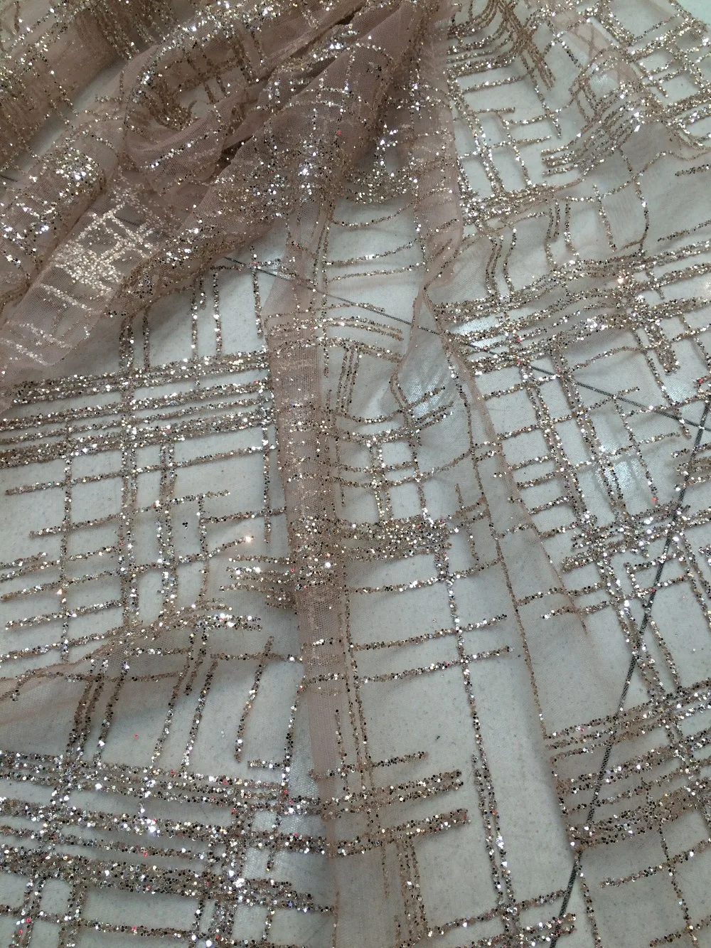 

Popular African Lace High Quality Z-han31713 French Net Lace Fabric with glitter Embroidered Mesh Lace Fabric