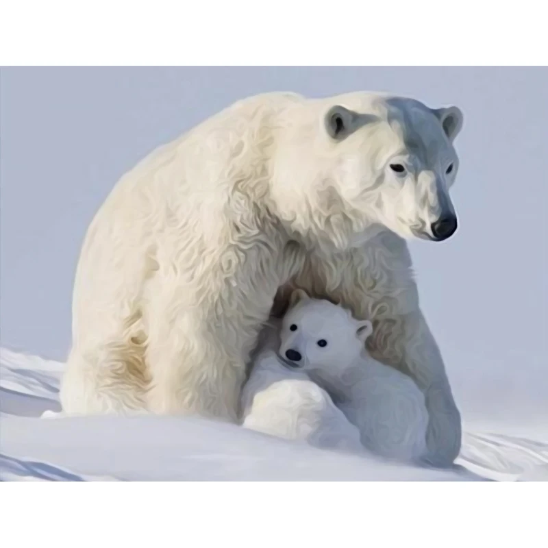 

Rhinestone Diy Diamond Painting Cross Stitch Diamond Embroidery Polar bear Picture Mosaic Pattern Home Decor New Year Gift