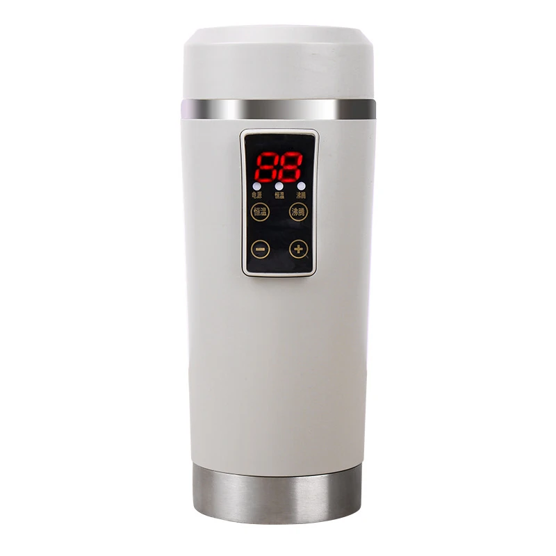 DMWD портативный электрический нагреватель чашки автомобиля Электрический чайник путешествия водонагреватель 12 в сохранение тепла нержавеющая сталь водонагреватель - Цвет: White 12V