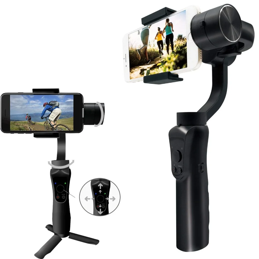 SooCoo Mobile 3 axis Gimbals Handle Stabilizer for iphone Samsung Huawei Xiaomi YI GoPro 6 5 4 3+ S