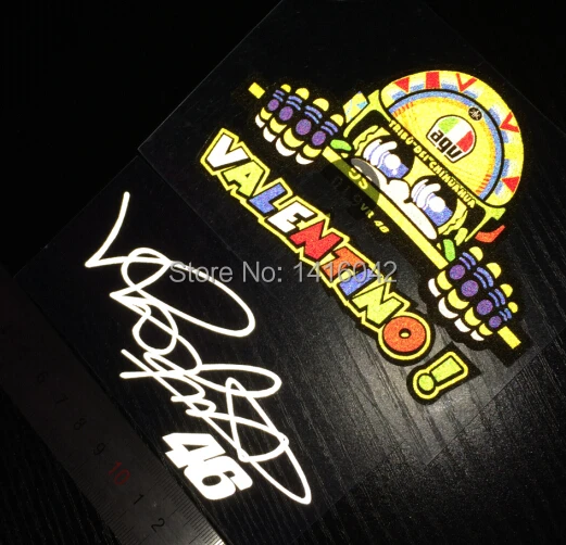 free shipping vinyl cut 3 74 3 54inch valentino rossi 46 sticker for