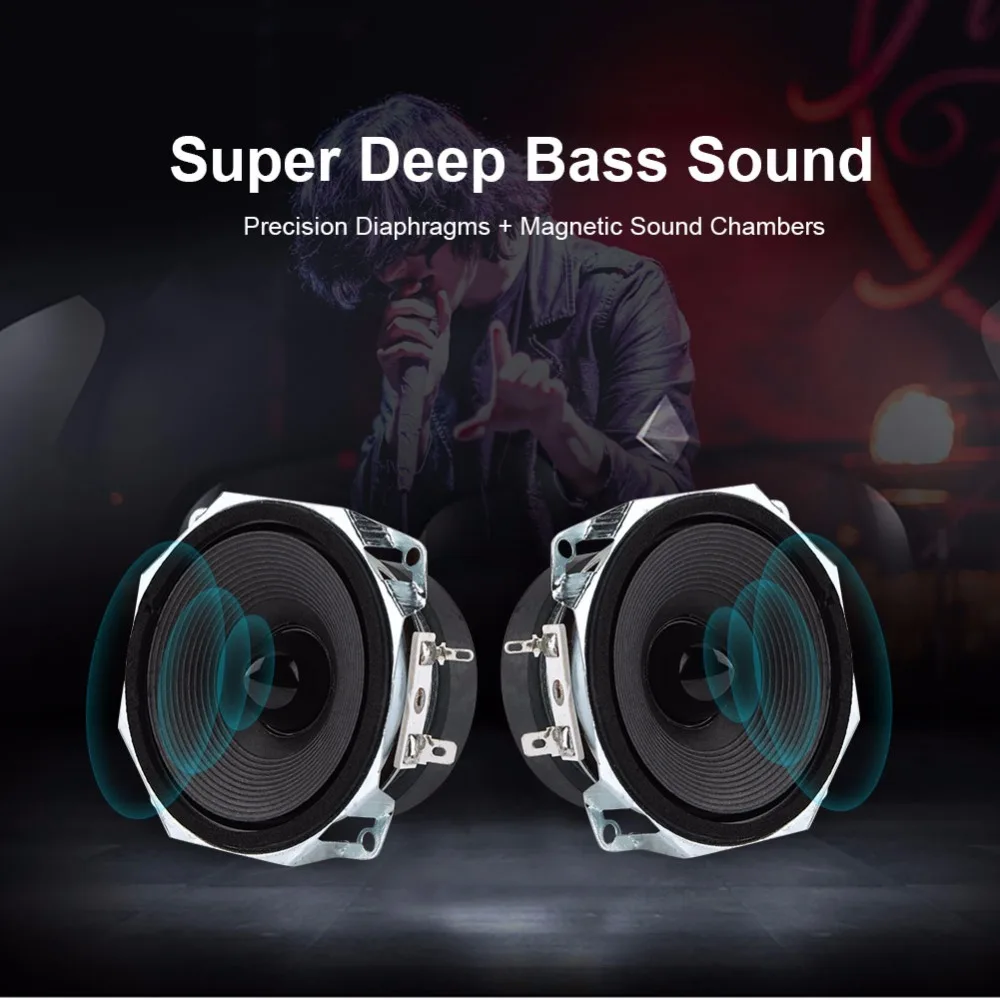 2PCS 3 inches Full Range Speakers High Sensitivity Super Deep Bass DIY