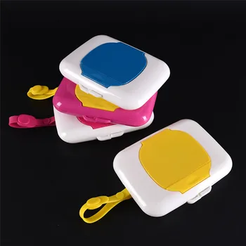 

Baby Wipes Case Wet Wipe Box Dispenser For Stroller Portable Rope Lid Covered Tissue Boxes